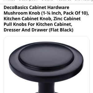 Black Mushroom Cabinet Knob